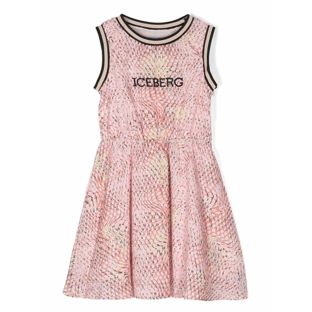 Iceberg Kids Snakeskin Sleeveless Dress Sz Girls 10/11Y in Pink, Lined